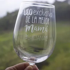 Copa de vino "Uso exclusivo mamá"