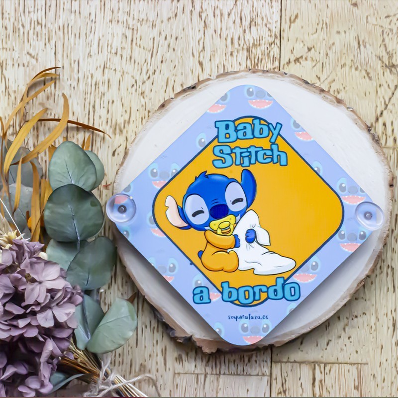 Cartel "Baby stitch a bordo"