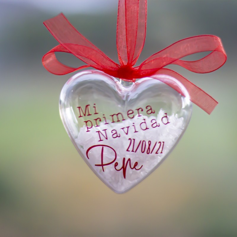 Bola corazón "Mi primera Navidad"