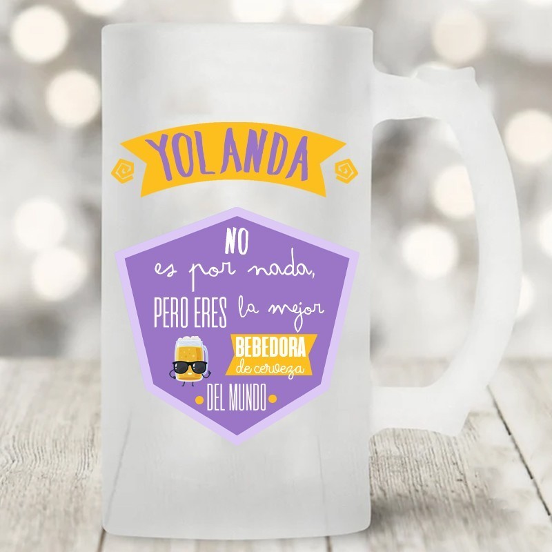 Jarra de cerveza "La mejor bebedora"