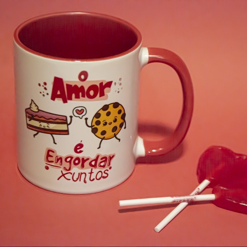 Taza "O amor é engordar xuntos"