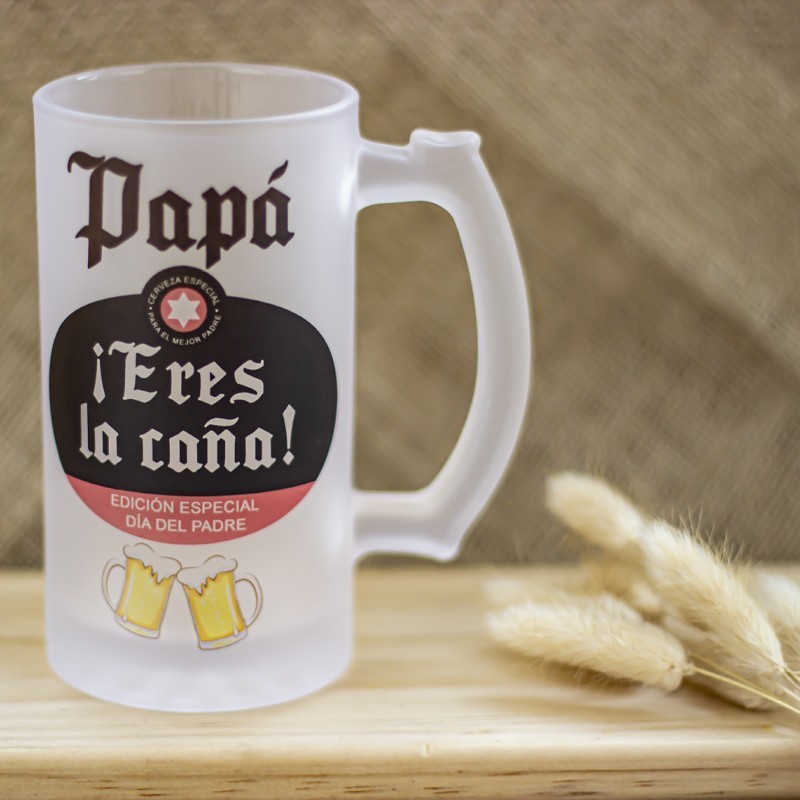 Jarra de cerveza "Papá eres la caña"