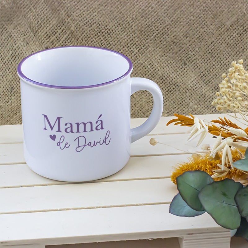 Taza retro "Mamá de..."