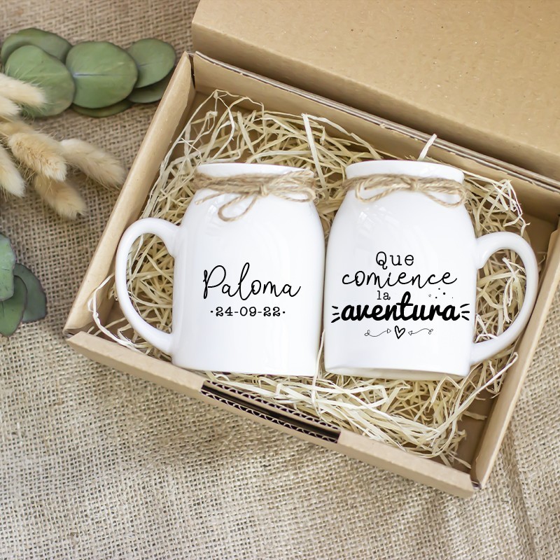 Pack tazas "Que comience la aventura"