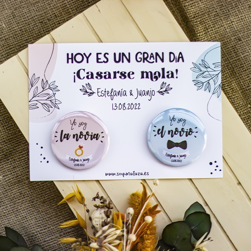 Pack 2 chapas "Casarse mola"
