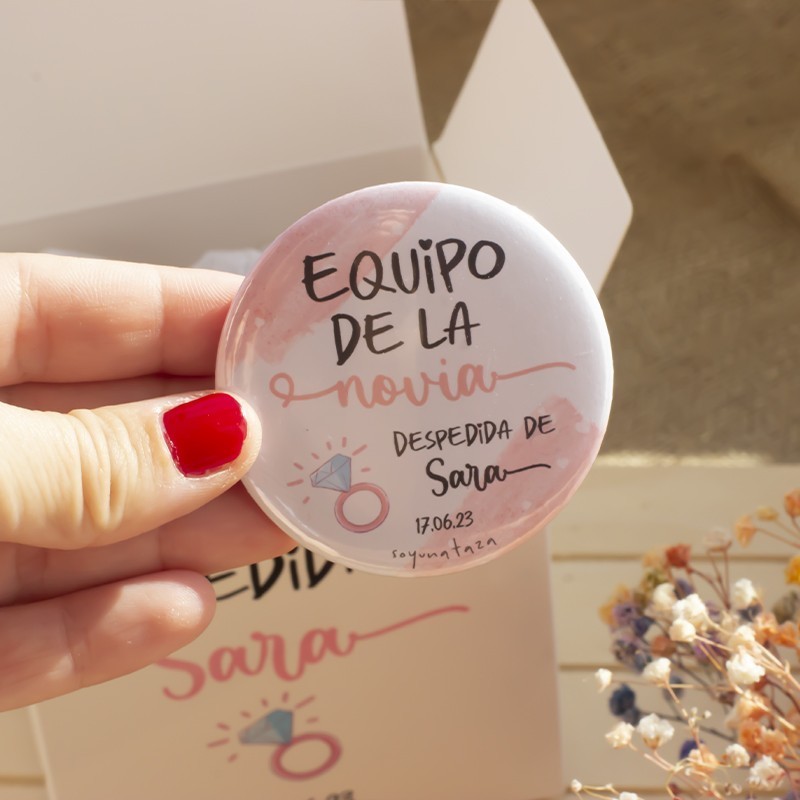 Pack de chapas "Equipo de la novia"