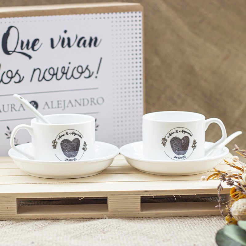 Pack 2 tazas de café "Huellas"