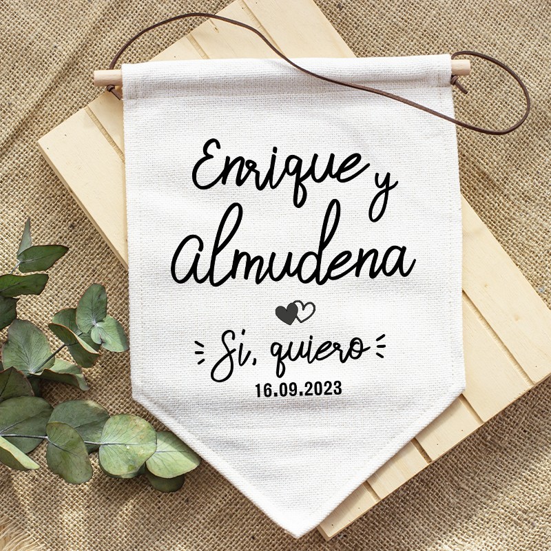 Banderín "Sí, quiero"