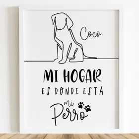 Lámina "Mi hogar es donde está mi perro"