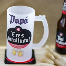 Jarra de cerveza "Papá eres caralludo"