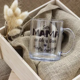 Taza de cristal "Ser mamá mola mucho"