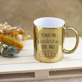 Tazas Madrina y Padrino: Taza Quieres ser mi Padrino confeti