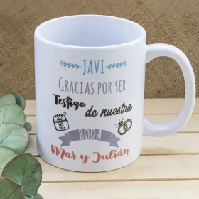 Taza "Testigo de nuestra boda"