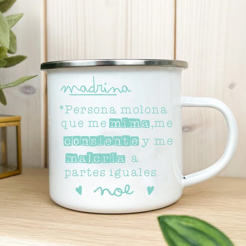 Taza vintage "Madrina definición"