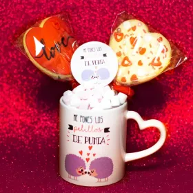 Taza asa corazón "Me pones los pelillos de punta"