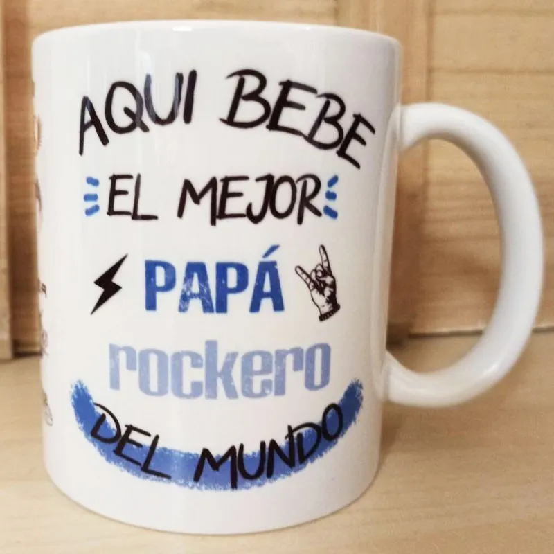 Taza Papa Rockero