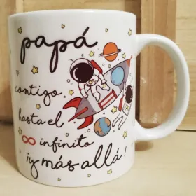 Taza "Papá, contigo hasta el infinito"